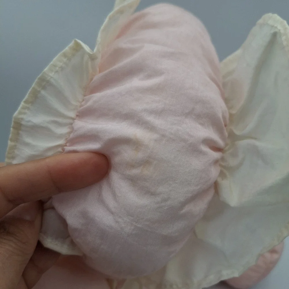Nylon Dandee Soft VTG Expressions My First Baby Doll Rattle Plush Toy Light Pink